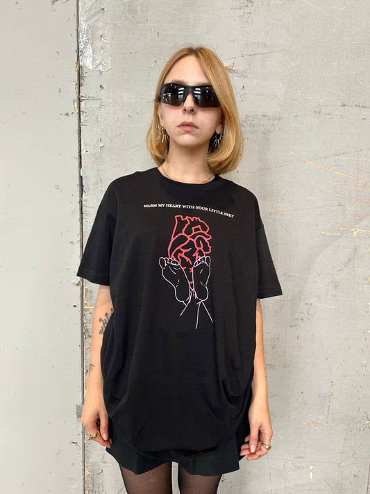 T-Shirt "Warm My Heart" Nera