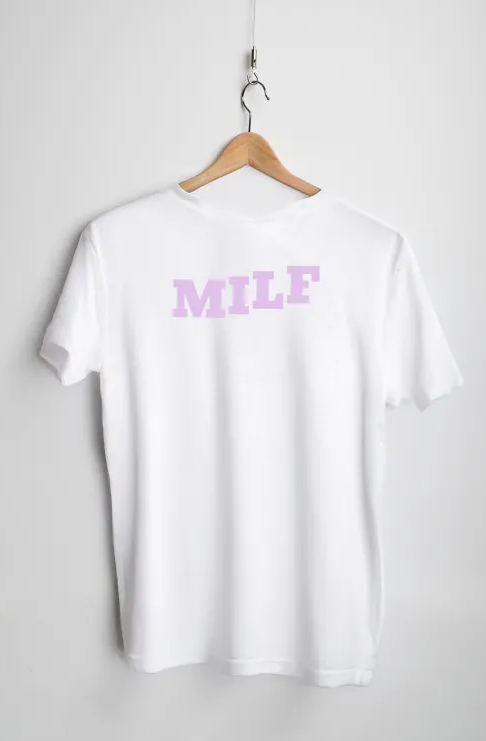 T-SHIRT MILF "LARGE" BLACK - WHITE