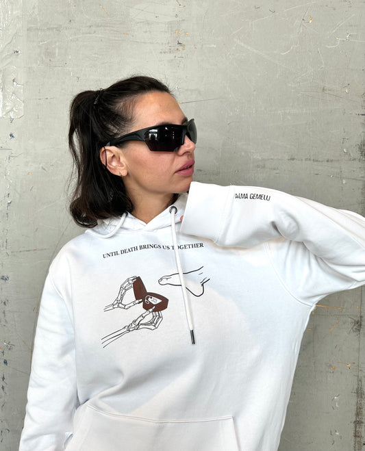 White "Until Death" Hoodie