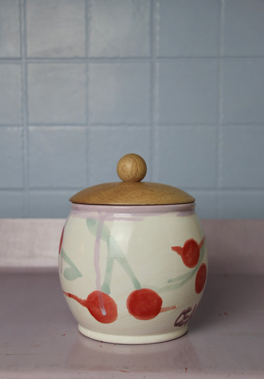 Medium Cookie/Candy Jar - Cherry