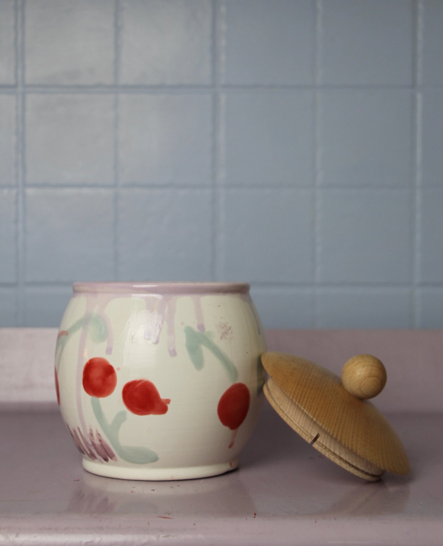 Medium Cookie/Candy Jar - Cherry