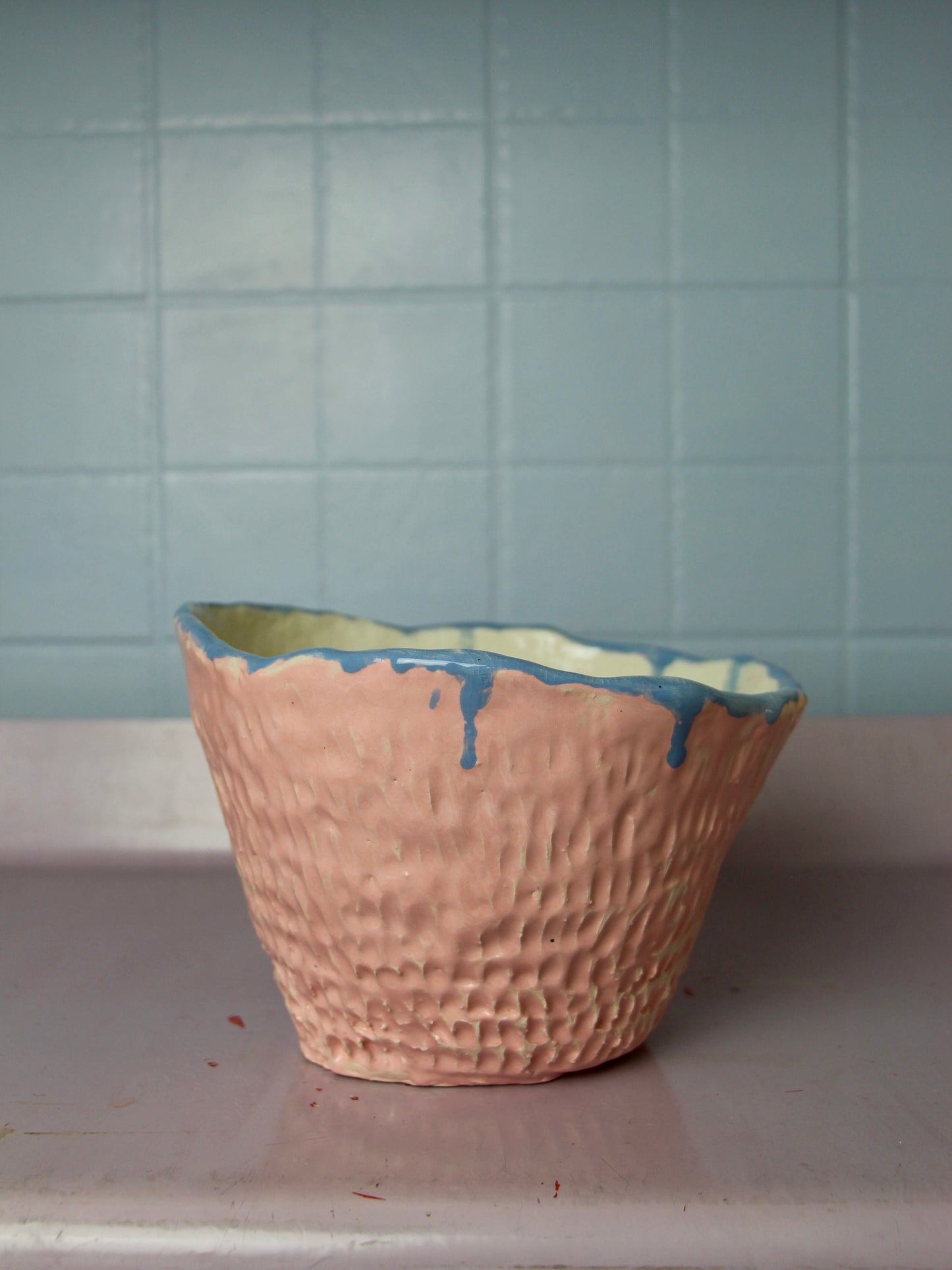 VASO ROSA COLATA AZZURRA