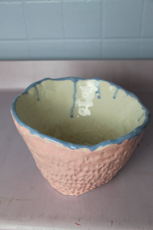 Ceralma Pink & Azure Drip Vase