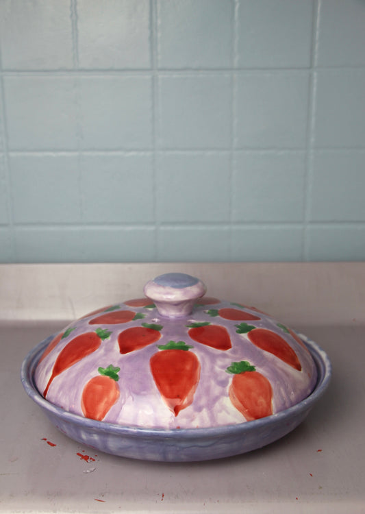 Lilac Strawberries Bread Cloche