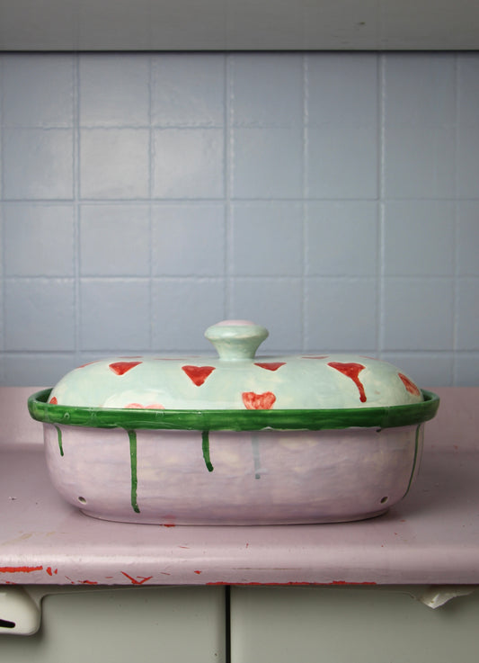 Hearts Baking Dish Green