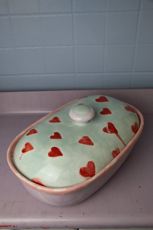 Lilac Hearts Baking Dish