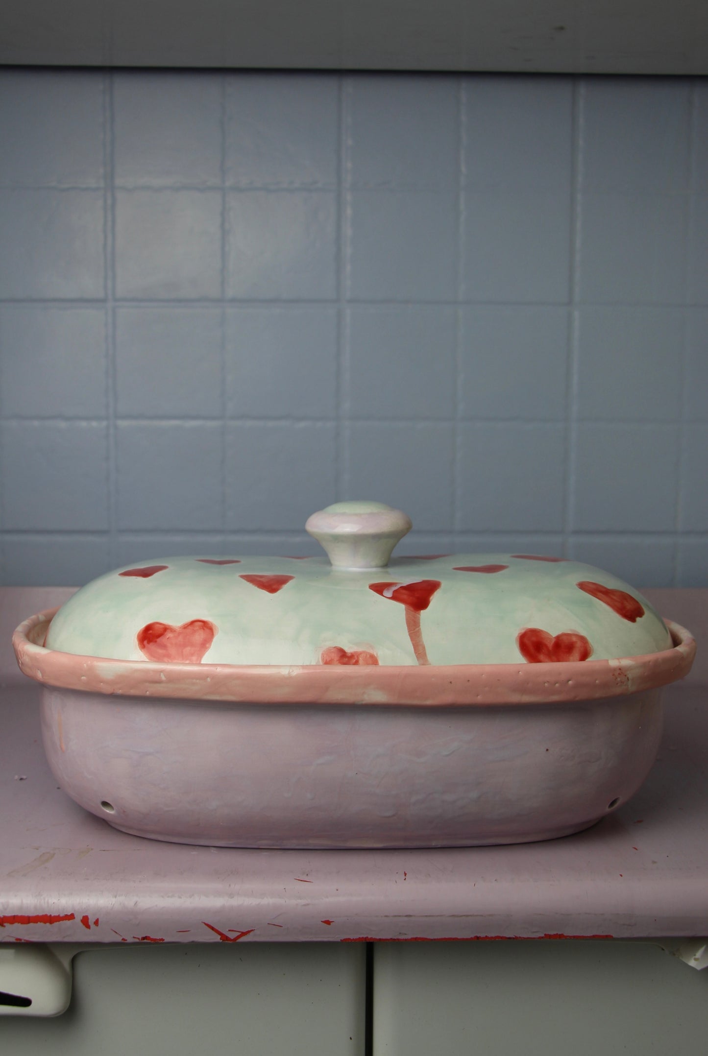 Lilac Hearts Baking Dish