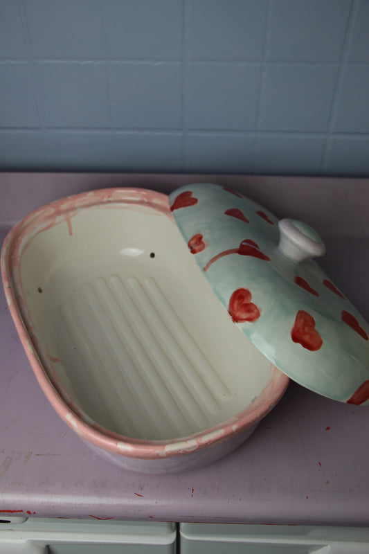 Lilac Hearts Baking Dish