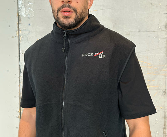 Gilet in Pile "F*** Me"