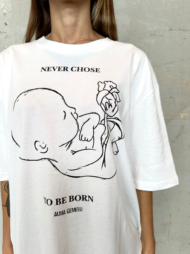 NEVER CHOSE t-Shirt bianca