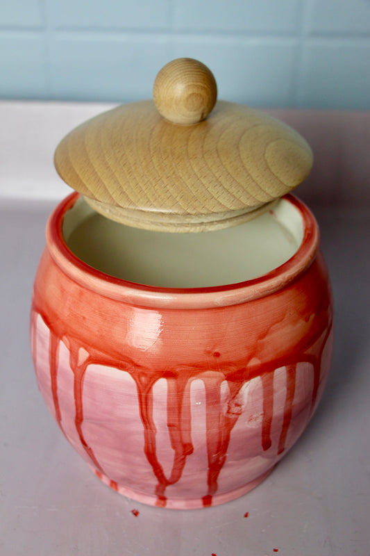 PORTA BISCOTTI/CARAMELLE MEDIO COLATA ROSSO ROSA