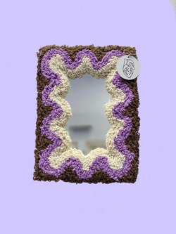 Purple and chocolate wavy mirror