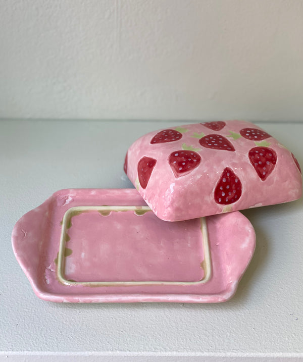 Strawberry butter dish