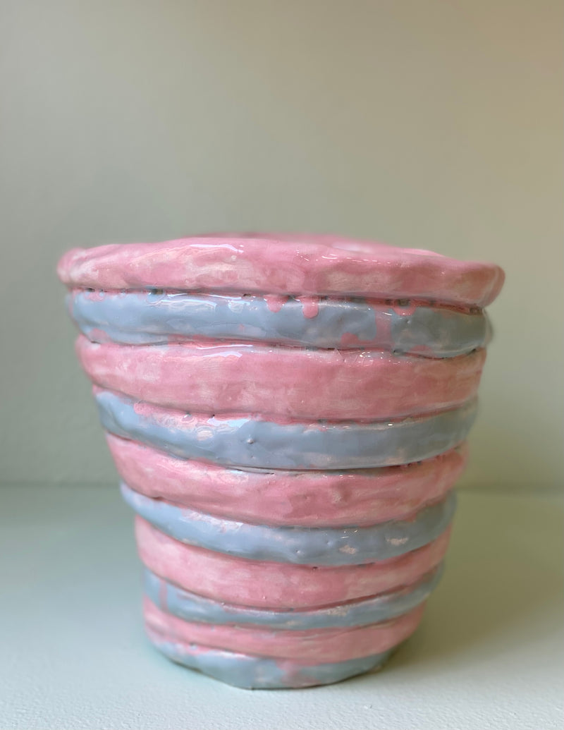 SWEET PINK AND BLUE UMBILICAL CORD VASE