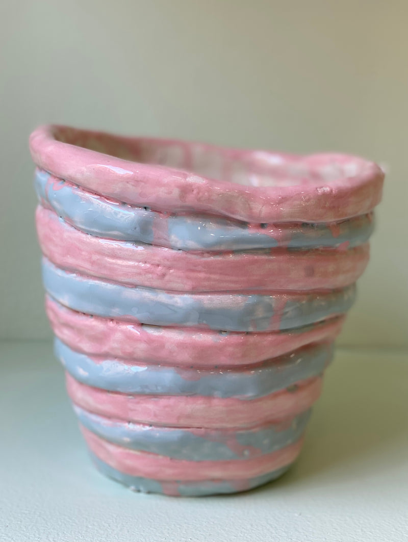 SWEET PINK AND BLUE UMBILICAL CORD VASE